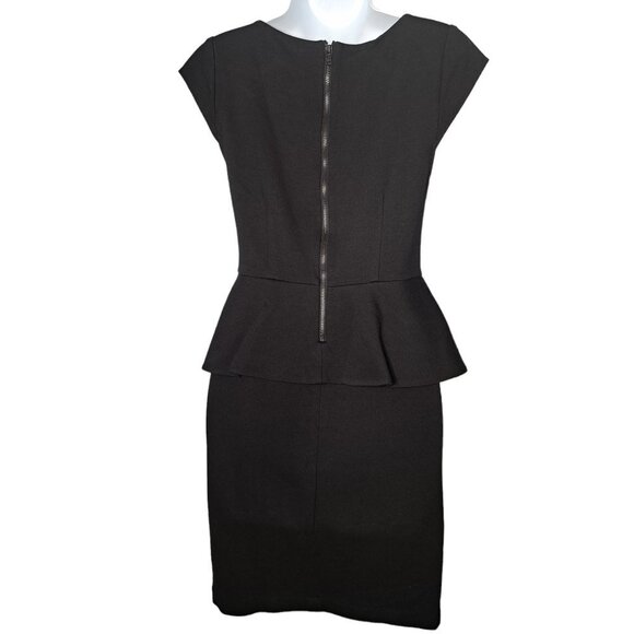 Alice & Olivia Employed Black Peplum Career Wear to Work Sheath Dress Size 4 - Picture 3 of 8